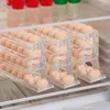 Kitchen Storage 4 Tier Refrigerator Egg Rack 30 Eggs Countertop Cabinets Organizer Space-Saving Rolling Holder For Dining