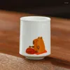 Kubki ceramiczne filiżanki kawy ustawione z ręcznie malowaną kubek herbaty Capybara dla kochanków