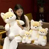 Bambole peluche kawaii husky shiba inu giocattolo peluche fumetto morbido gatto animale peluche adorabile regalo di peluche bambola soffice regalo di compleanno per bambini y240415