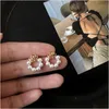 Stud Korean Petal Pearl Ear Temperament Net Red Female Small And Wild Fashion Earrings Drop Delivery Jewelry Dhylh Otomn