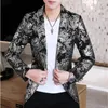 Blazer Gold Spring Bronzing Men Boutique Fashion Slim Fit Suit Jacket Joue de Night Club Sconc Robe Vêtements masculins 240407