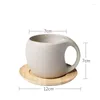 Cups Saucers Vintage Nordic Ceramic Coffee Cup With Spoon Afternoon Tea Home Porcelain And Saucer Set