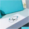 Bandringe 2024 White Diamond Designer Ring für Frau T1 Plated 18K Roségold modisch dünnes Design mit Inlay Classic Premium Drop Oteku