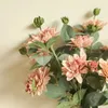 Decoratieve bloemen 73cm 5 hoofden dahlia kunstmatige zijden boeket voor huis bruiloftsfeestdecoratie nepbloemtafel decor