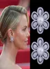 Stud GODKI Famous Brand 21mm Flower Imitation Pearl Full Micro Cubic Zirconia Pave Women Bridal Engagement Earring Jewelry Addicti8700196