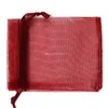 100pcs escuro Red Prawstring Organza Jewelry Gift Packing Bags 7x9cm 9x12cm 10x15cm Partido de casamento de Natal Bags244w