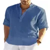 Chemises en lin en coton neuf pour hommes chemises décontractées
