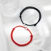 Anklets Year Of Birth S925 Silver Red Rope Circle Anklet For Women 2024 Ins Special-Interest Design Black Ornament Foot Ornaments