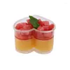 Wegwerpbekers rietjes 10 stks 150 ml transparante hartvormige dessertcake mousses plastic beker decor voor feestartikelen