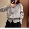 Cardigan a maglia da donna a maglia da donna per le cime della moda coreana con maniche lunghe a petto singolo abiti invernali