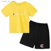 Clothing Sets Kids Summer T-shirt Top+shorts 2P Boy/girl Toddler Walking Birthday Gift Casual Short Sleeved Sports Jogging Brand Charming Set T240415