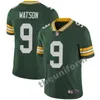 الرجال 10 Love 33 Aaron Jones 9 Christian Watson Football Jersey Size S-3XL