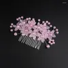 Haarclips Moeder van de bruid Tiara Crystal Crown Wedding Garland Comb ornamenten Hoofdbloem eenvoudig