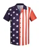 Camisas casuais masculinas bandeira americana 3d impressa para homens roupas roupas havaí praia de manga curta tops de lapela respirável seco rápido