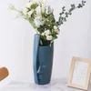 Vases European Creative Fase Vase Decoration Home Decor Salon Plastic Debroken Wedding Fleur (bleu foncé)