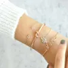 Ny kaktus triangel öppen kärlek diamant knut armband uppsättning av fyra