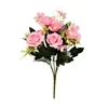 Flores decorativas 45 cm lindo rosa artificial decoração de casa
