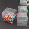 Presentförpackning 12 datorer olika storlekar transparent Clear Candy Box Square PVC Chocolate Boxes Wedding Favor Party Event Decoration