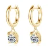 Dangle Earrings Wong Rain 18K Gold Plated 925 Sterling Silver VVS1 3EX D Color 5MM Real Moissanite Diamonds Drop For Women Fine Jewelry