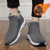 Walking Shoes Men High Top Man Light Thick Sole Plush Warm Sneakers Fashion Student Outdoor Chunky Snow Boots Ankle Booties