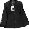 Designer de Jackets femininos 2024 No início da primavera, novo Nanyou Cha Cha Celebrity Round Neck Round Four Pocket Wool Black Tweed Coat 0k4o