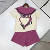 Популярные детские спортивные костюмы при печати летний костюм с коротким рукавами детский дизайнерский дизайнерский дизайнерский размер 90-150 см футболки и шорты для девочек