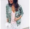 Vestes pour femmes wyblz veste à glissière à imprimé floral Femme printemps été décontracté à manches longues Loose Bomber O o cou tops de mode