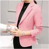 Costumes de femmes Blazers Femmes Elegant Business Lady Jacket Femme Fl Sleeve Work Blazer Femme Mabinet décontracté Six Color Disponible Clothi Dhqje