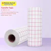 Fensteraufkleber Erocaca 12 "x3ft/30x100cmadhesive Übertragungspapierbandrolle transparent mit rotem Ausrichtung Grid Mid Tack Craft Decals