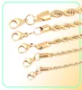 High Quality Gold Plated Rope Chain Stainless Steel Necklace For Women Men Golden Fashion ed Rope Chains Jewelry Gift 2 3 4 51114815