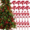 Fiori decorativi 1,9 m bacche rosse artificiali Vine in schiuma natalizia ciliegia ghirlanda fai -da -te ghirlanda di Natale albero da matrimonio decorazioni per feste decorazioni finte bacche