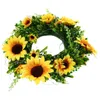 Fleurs décoratives Sunflower Garland Lights Vintage Decage Lampe Home Lampe colorée Pendante couronne de couronne PVC Simulation