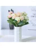 Dekorativa blommor 1Bouquet White Silk Peony Artificial Flower Home Wedding Vase Decor Christmas Accessories Arrangemang