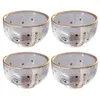 Tasses Saucers 4pcs Bol tasse de tasse à chaleur de style de thé japonais