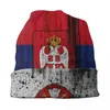 Bérets vintage serbia drapeau cap beanie cap bonnet unisexe hiver chaude chapeau tricot homme