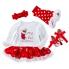 Autumn and Winter Big Snowflake Wrapped Fart Skirt Girl's Skirt Set Baby Long Sleeved Baby Dress Set of 4