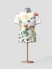 Women's T Shirts 2024 O-Neck T-shirts Fashion Floral Theme Shirt Plants Tees Summer Clothing Basic Woman Tops Print Pullover