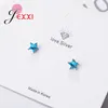 Stud Earrings Amazing Sea Blue Star 925 Sterling Silver For Women Big Promotion Fast Trend Lovely Design Style