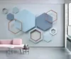 Fondos de pantalla Hexagon Wallagon Wallagon Mural Abstract Geométrico Papeles de pared para el dormitorio Renovación de apartamentos Papel de contacto personalizado