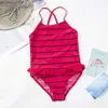 Одноказки 5-12 лет Falbala Girls Swimsuit совершенно новый летний печатный купальник купальники. Купальники для купальников Монокини костюм для купания 27 Y240412