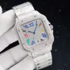 2022 armbandsur armbandsur diamanter Mens titta automatisk mekanisk klocka 40mm med diamantspäckt stålarmband VVS1 GIA WRIS224Q