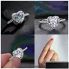 Wedding Rings Wedding Rings Victoria Wieck Classical Luxury Sieraden 925 Sterling Sier Pear Cut White Topaz CZ Diamond Promise Eternity Dhgj9