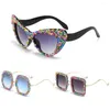 Солнцезащитные очки красочные женщины -стимпанк мужчины UV400 панк -оттенки эстетические солнце
