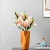 Dekorative Blumen künstliche blumblüte grüne Blätter Kunstseix Seidentuch nützlich 52 cm 2 Köpfe Spring Lily DIY Unkraut Bouquet