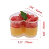 Wegwerpbekers rietjes 10 stks 150 ml transparante hartvormige dessertcake mousses plastic beker decor voor feestartikelen