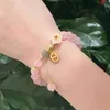 Instagram New Chinese Crystal Loop Single Loop White's White's Jade Peach Blossom Couleur préservant les petits bracelets à glands