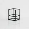 Candle Holders Iron Glass Black Holder Nordic Restaurant Design Pillar Wedding Candelabros Decorativos Decoration