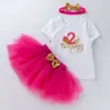 Vêtements pour enfants Amazon, bébé T-shirt à manches courtes imprimées de 2 ans, ensemble à manches courtes, jeu de jupe princesse