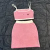 Designer de vestido de duas peças Shenzhen Nanhuo Huohuo ~ 24 Summer New Product Pink Stripe Sling Half Skirt Set for Women Jax0