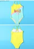 Огромный контраст цветовой печати девочки Детские купальники купальники для детей летние дети подростки пляжная одежда детская малышка с одной кусочкой плавание y240412